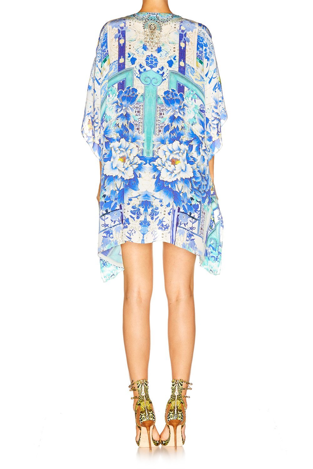 PORCELAIN PARADISE SHORT LACE UP KAFTAN