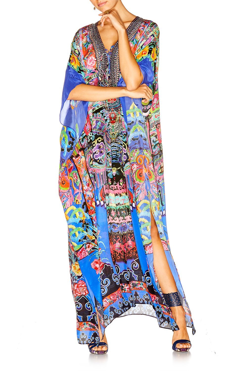 PRETTY PRECESSION LONG LACE UP KAFTAN