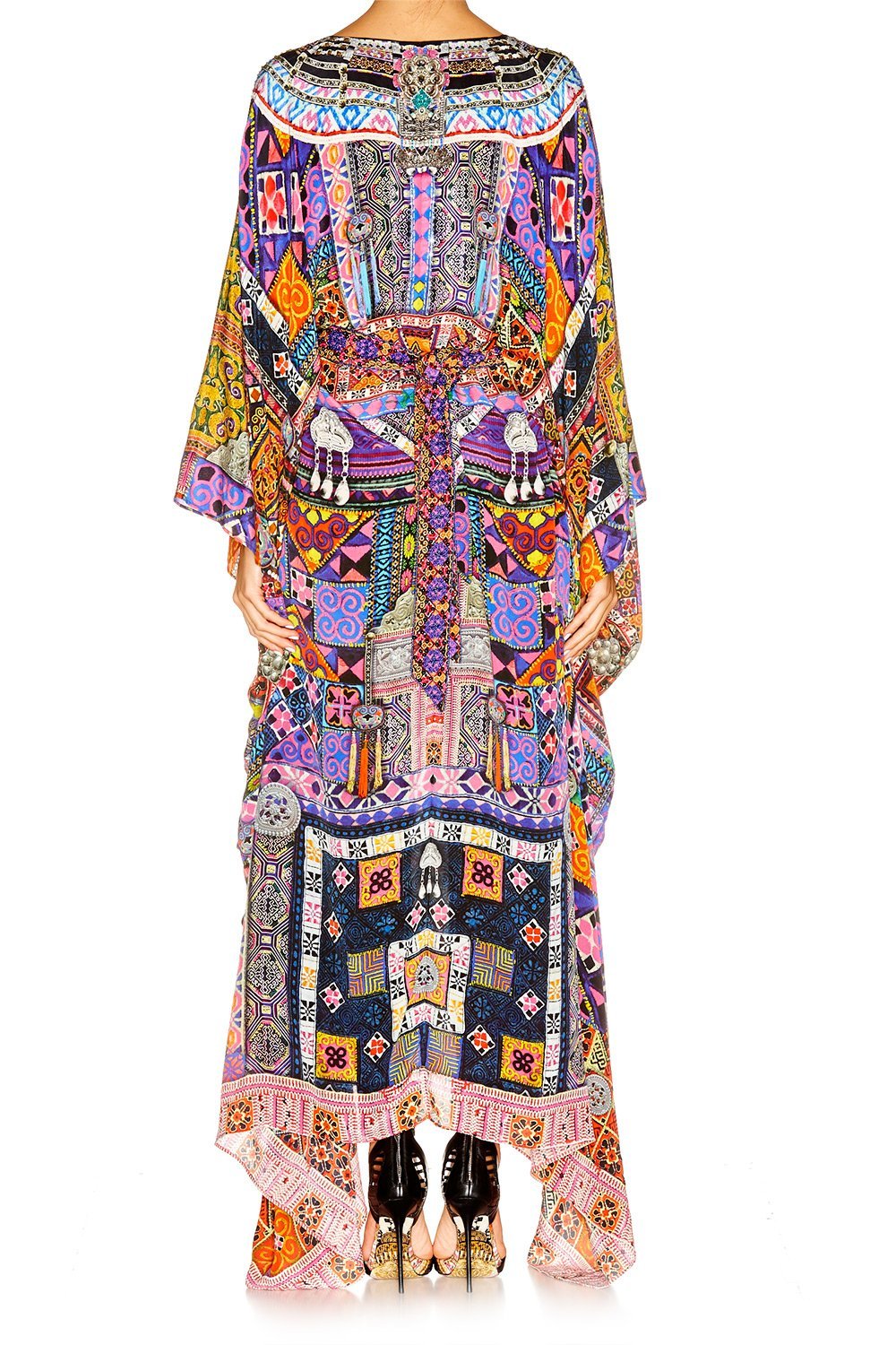 PATCH ME UP SPLIT HEM LACE UP KAFTAN