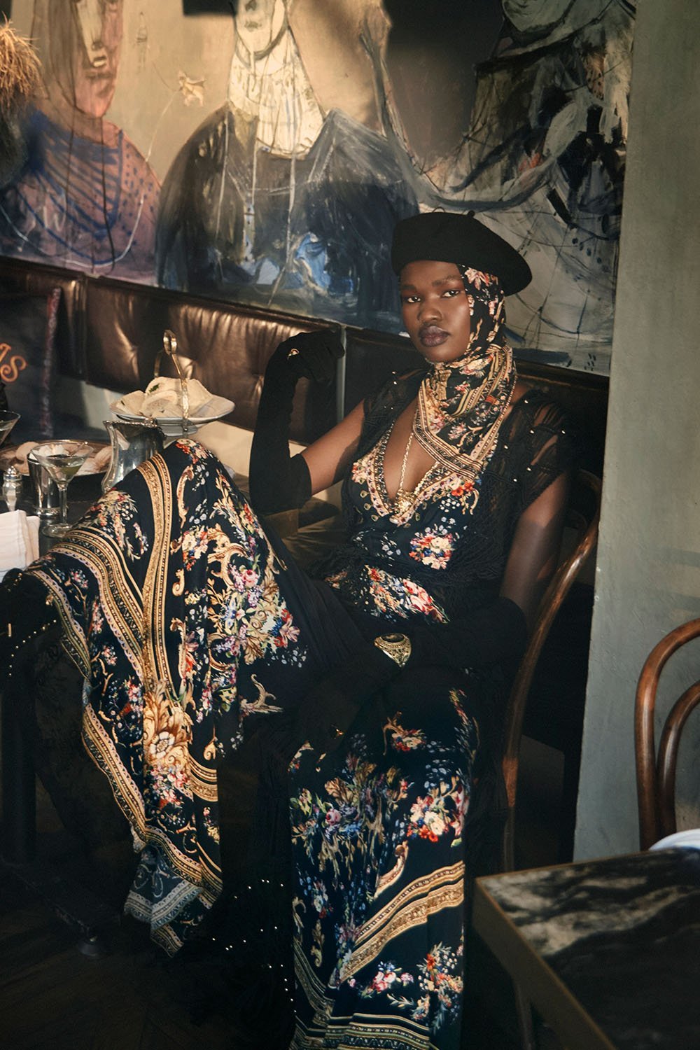 JUMPSUIT WITH LACE INSERT FRIEND IN FLORA