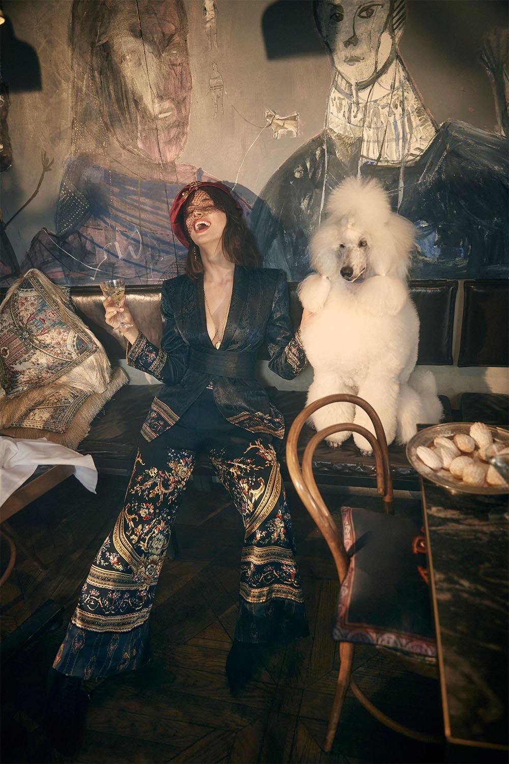 BLAZER WITH CHIFFON CONTRAST FRIEND IN FLORA