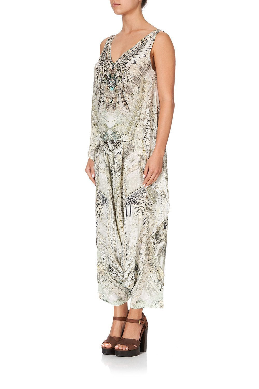 HIGH LOW CROSS OVERLAY TOP DAINTREE DREAMING