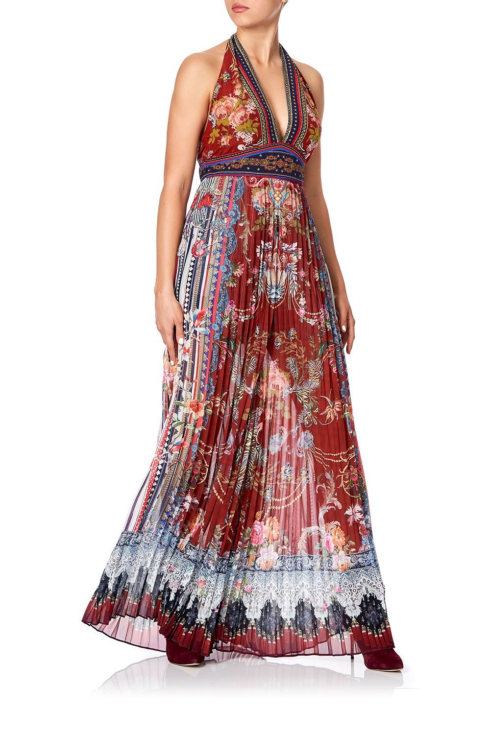 TIE NECK HALTER JUMPSUIT COSTUME PARTY