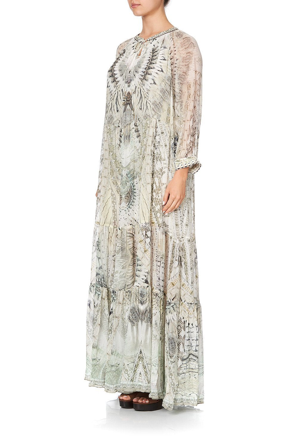 LONG GATHERED PANEL DRESS DAINTREE DREAMING