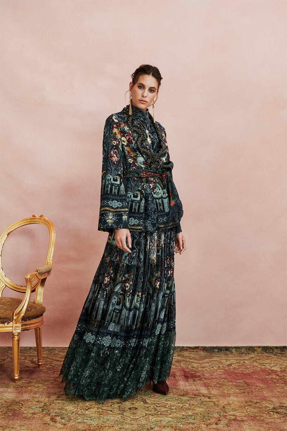 SHEER TIERED CIRCLE SKIRT HOTEL BOHEME