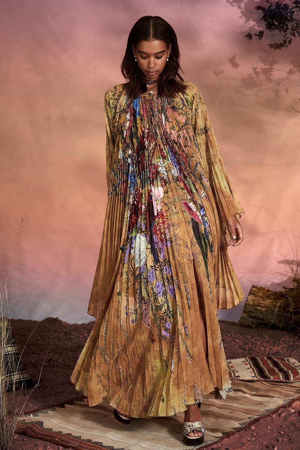 SUNRAY PLEATED KAFTAN AMONG THE GUMTREES