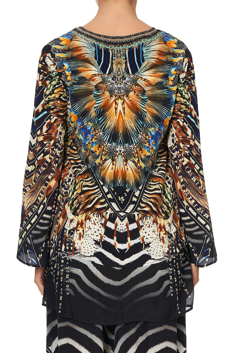 BLOUSE WITH SIDE SPLIT UNDERLAY LOST PARADISE