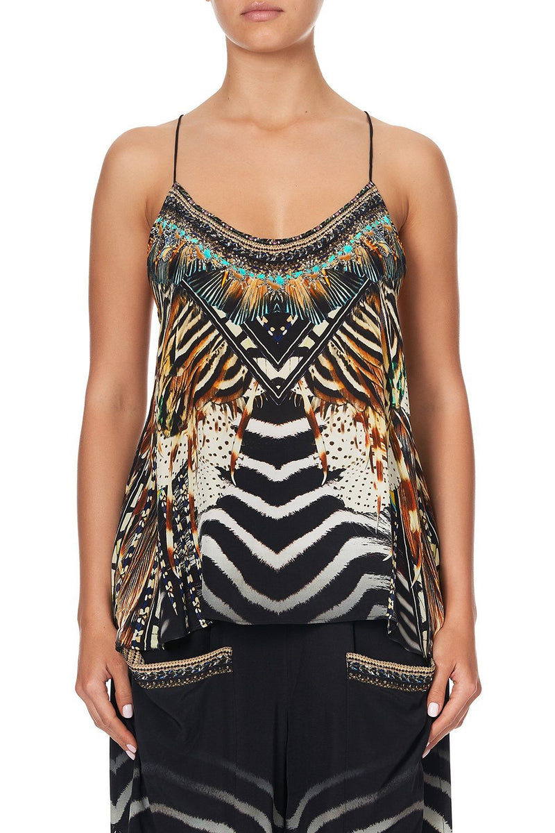 T BACK SHOESTRING TOP LOVE ON THE WING