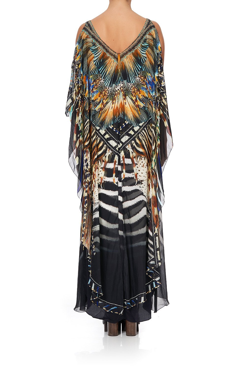 V-NECK DRESS WITH BACK OVERLAYER LOST PARADISE