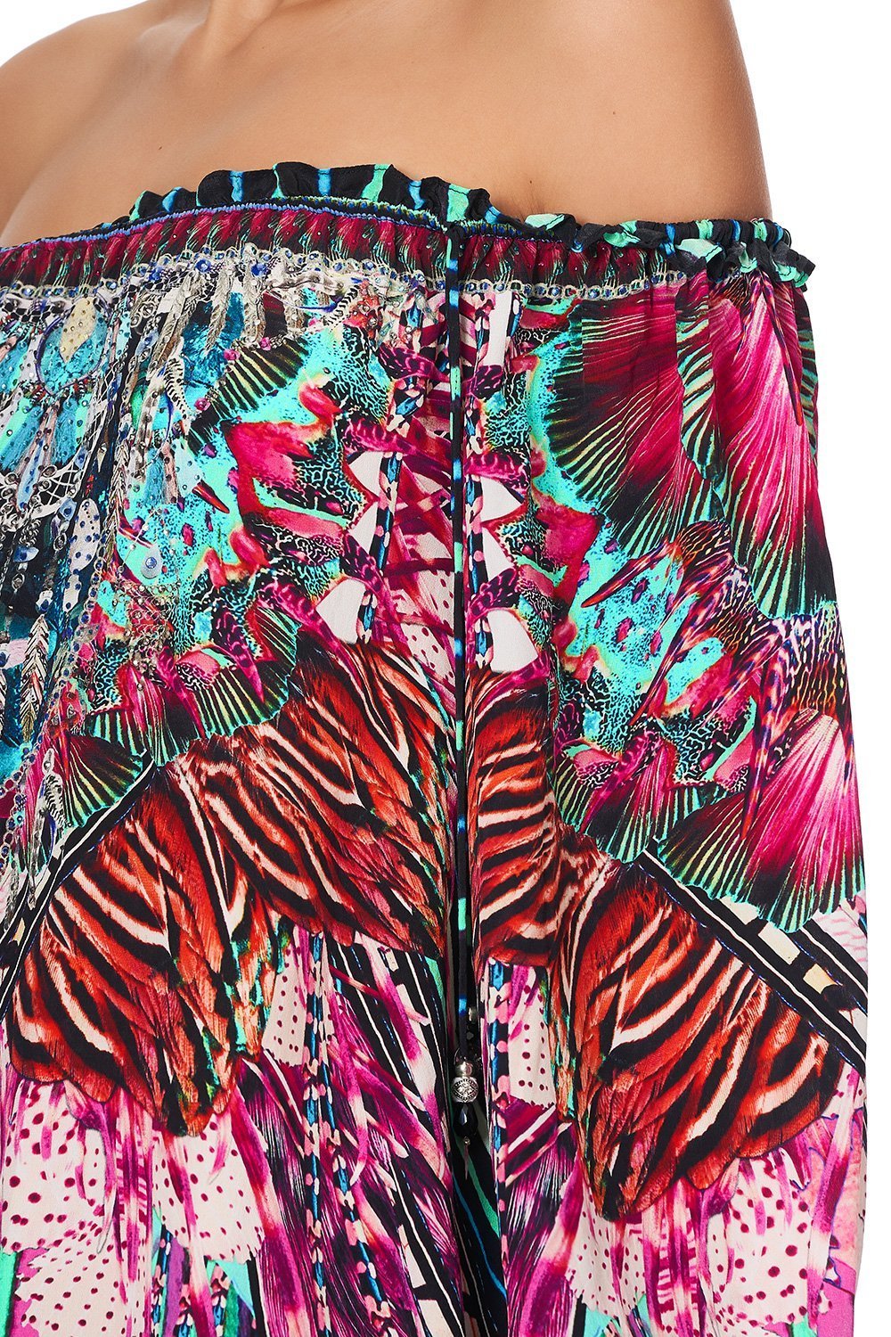 OFF SHOULDER MINI DRESS RAINBOW EYES