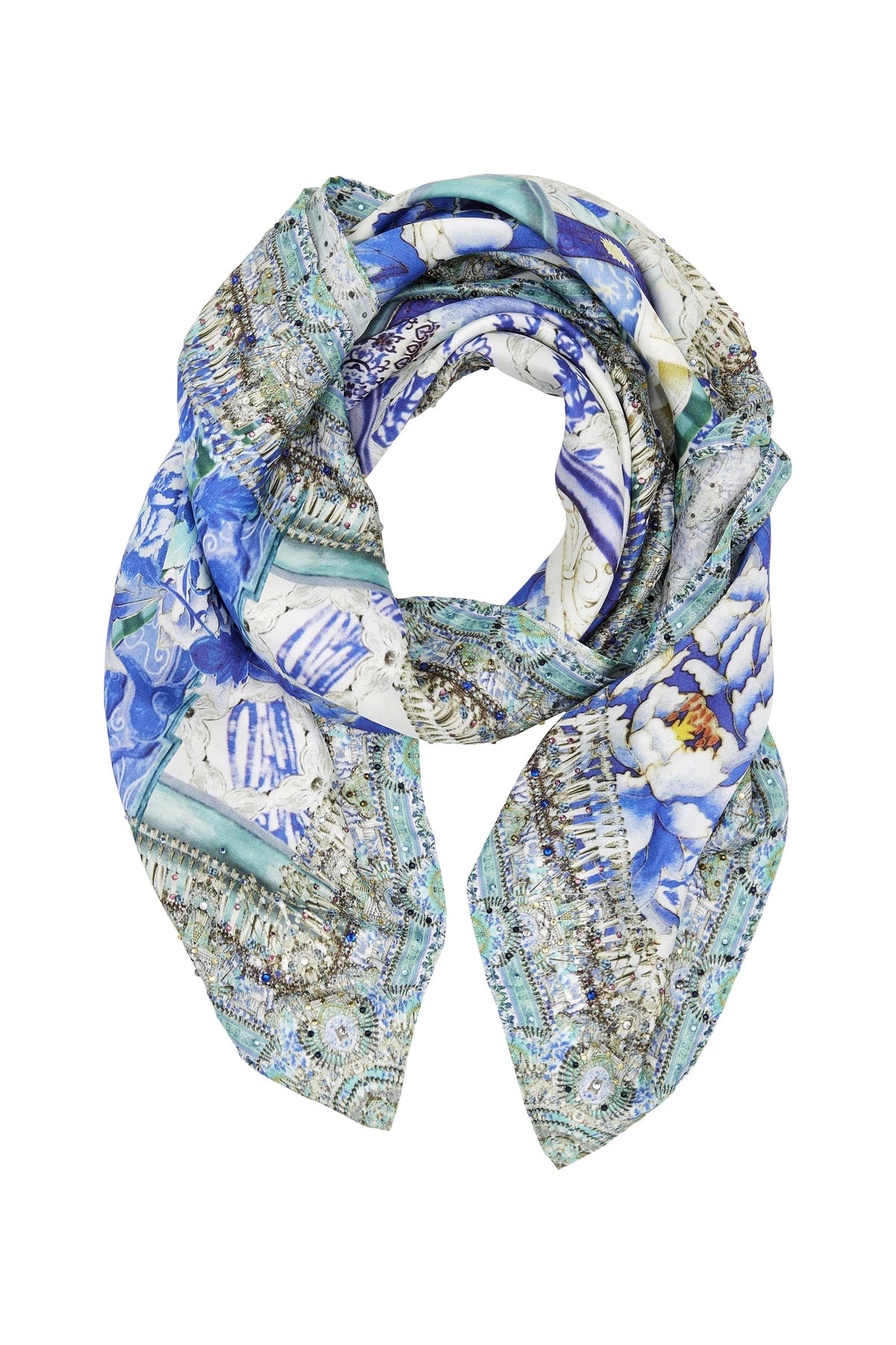 PORCELAIN PARADISE LARGE SQUARE SCARF