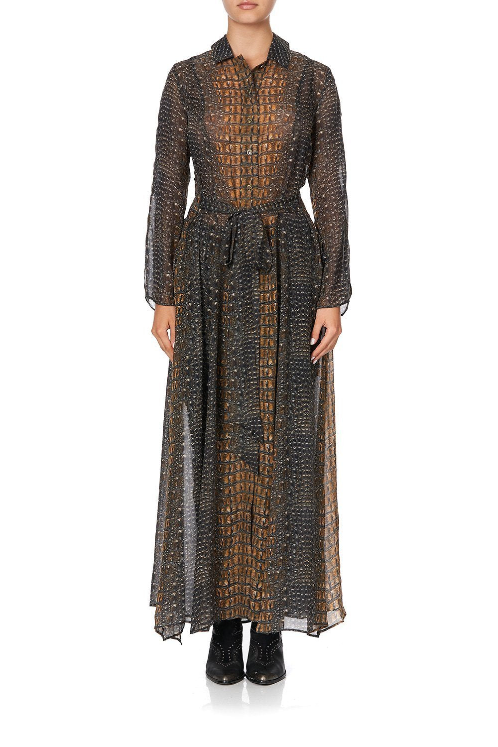 PRINTED TRENCH CROCODILE ROCK