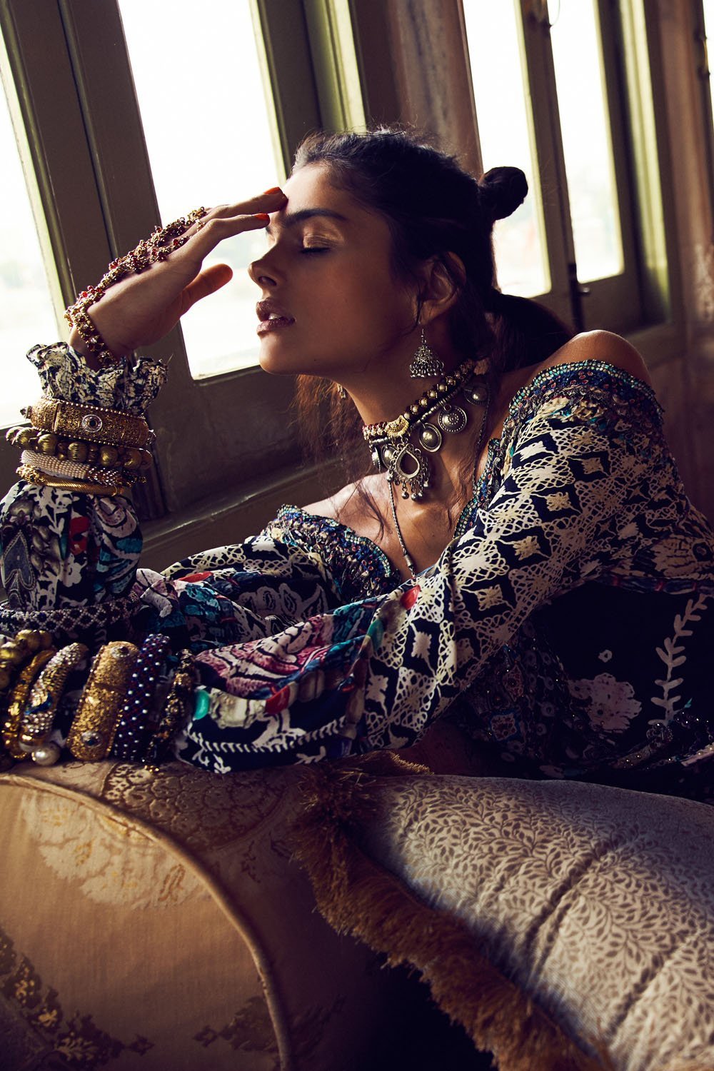 CAMILLA JAGGIS KINGDOM OFF SHOULDER SHIRRED DRESS