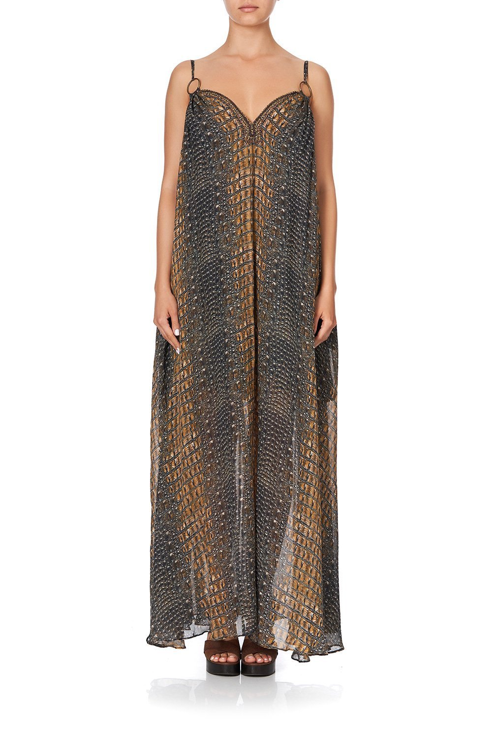 RING DETAIL STRAP DRESS CROCODILE ROCK