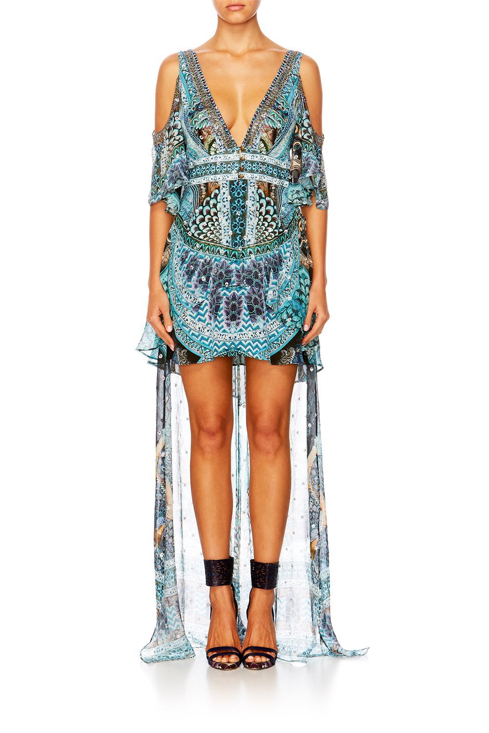 TURN ON THE CHARM PEPLEM OVERLAY SHORT DRESS