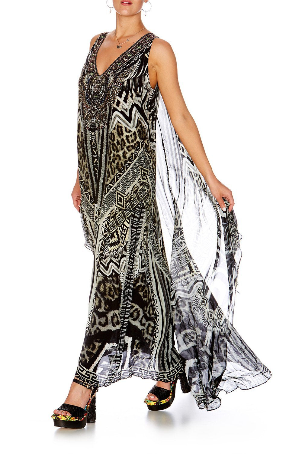 TRIBAL THEORY TIE FRONT MULTIWEAR DRESS