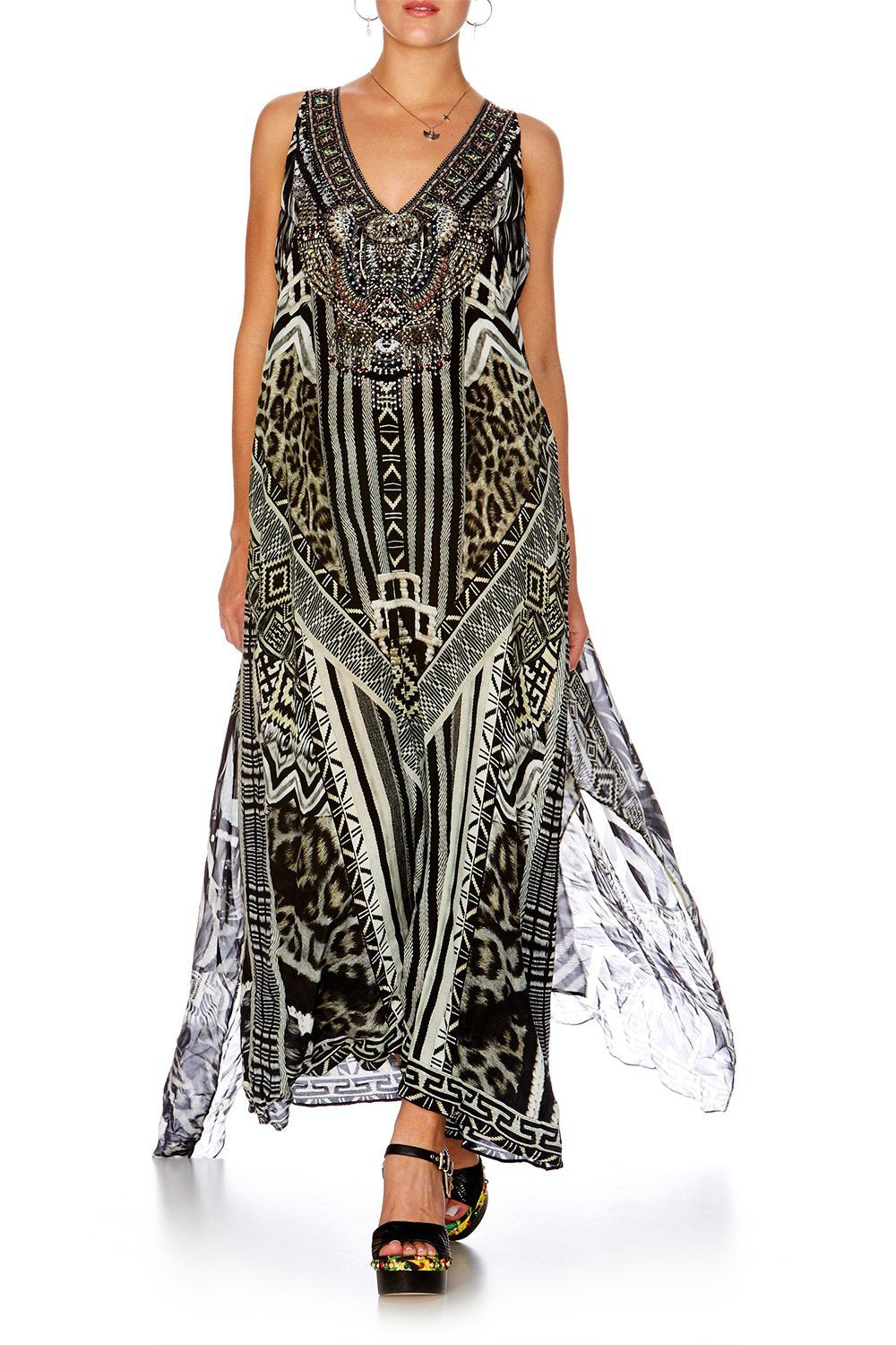 TRIBAL THEORY TIE FRONT MULTIWEAR DRESS