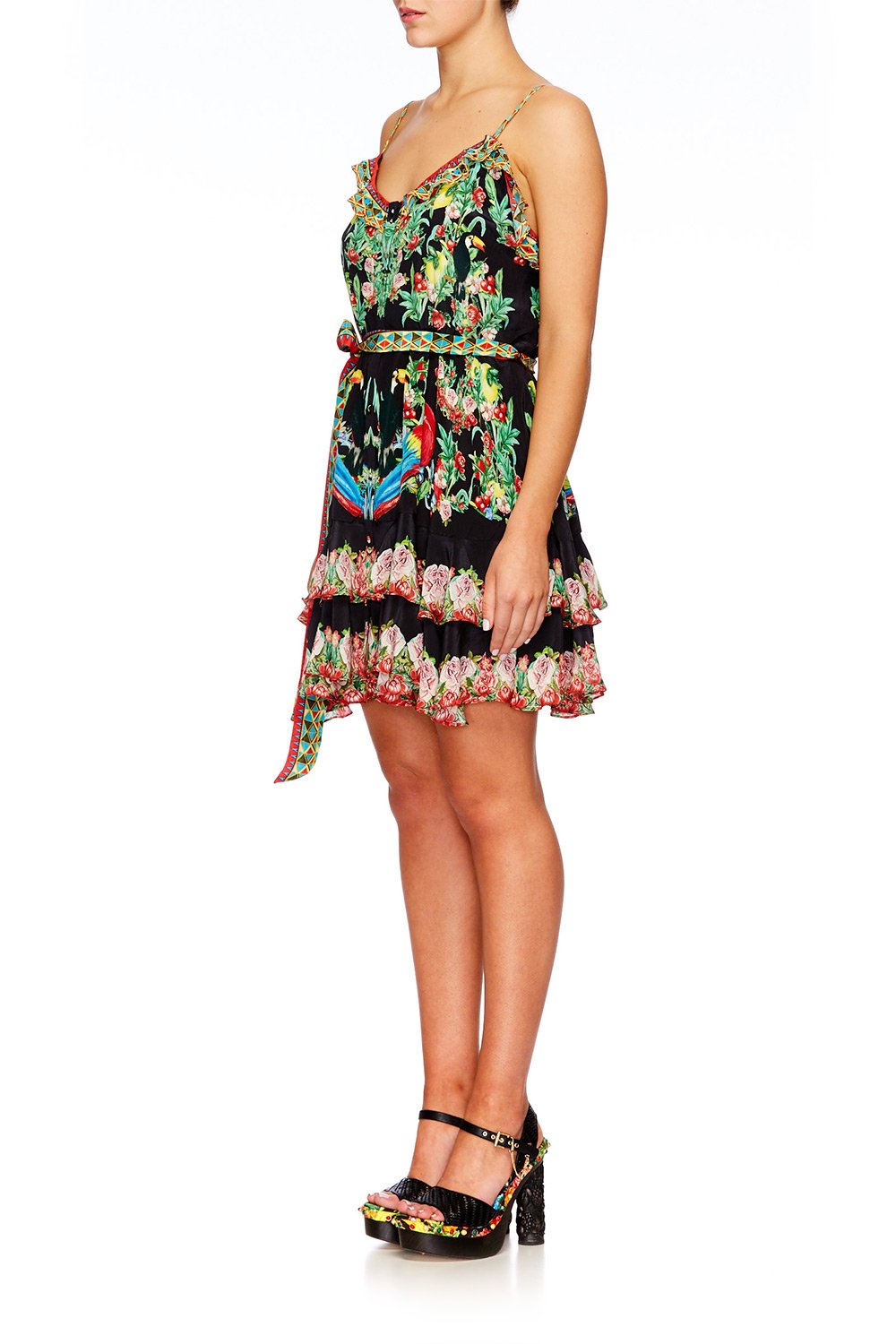 TOUCAN PLAY MINI BUTTON DOWN FRILL DRESS