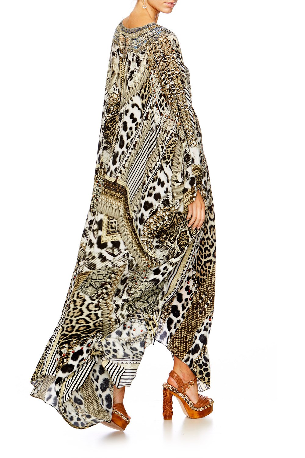 ANIMAL INSTINCT SLIT FRONT & SLEEVE KAFTAN