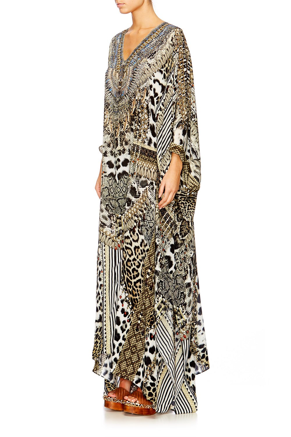 ANIMAL INSTINCT SLIT FRONT & SLEEVE KAFTAN