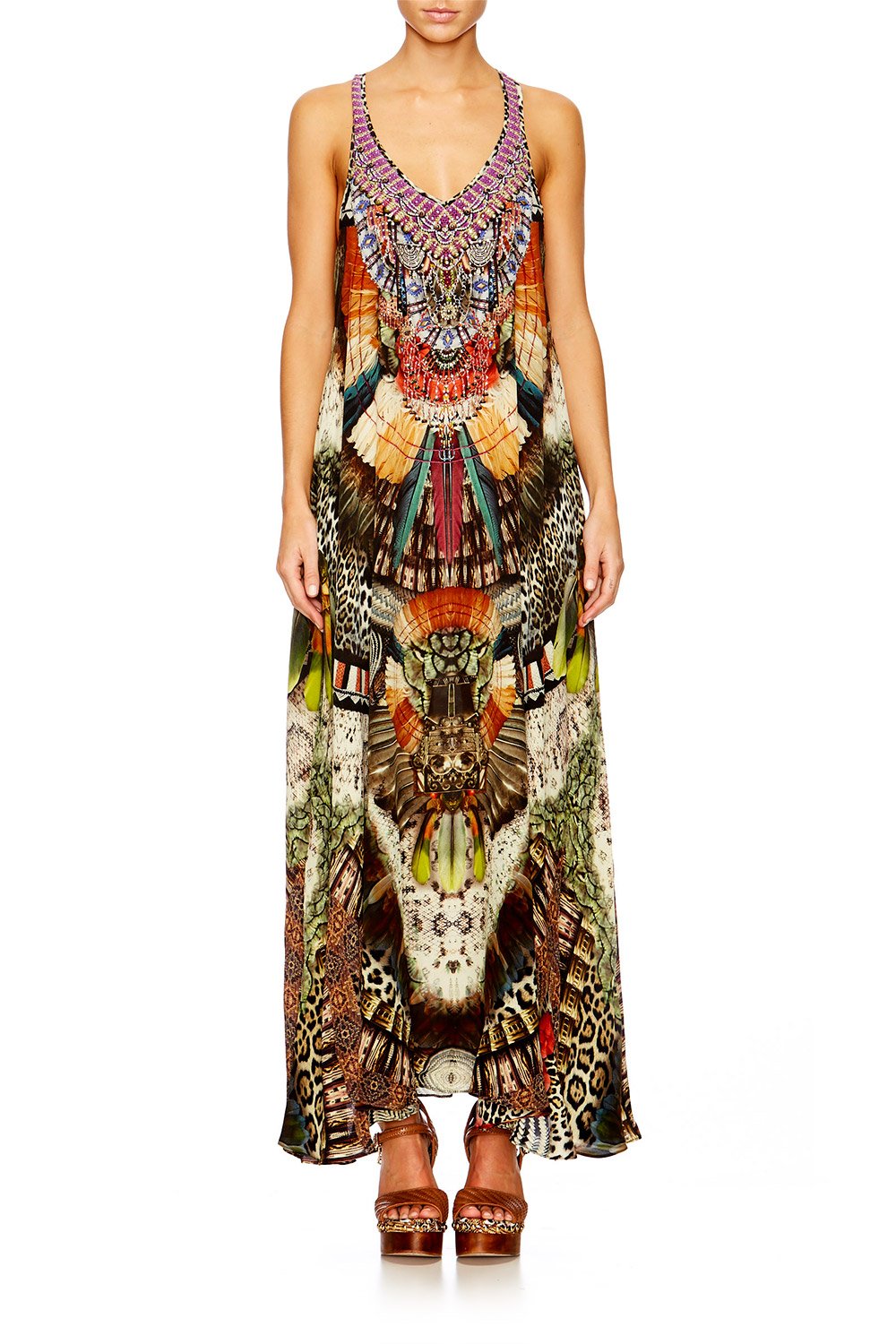 LIGHT MY FIRE V NECK RACER BACK DRESS