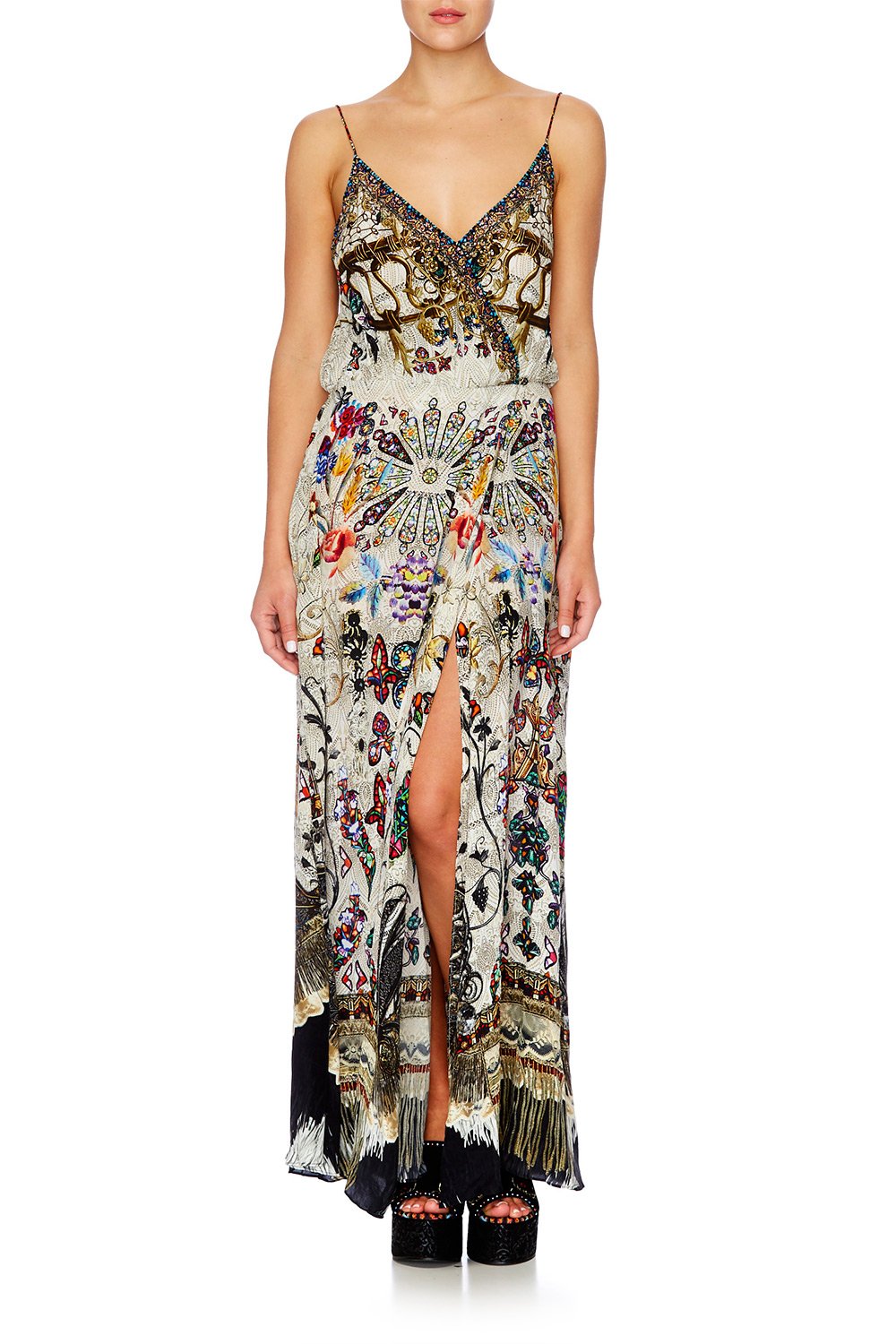 RAISE YOUR GLASS STRAPPY WRAP DRESS