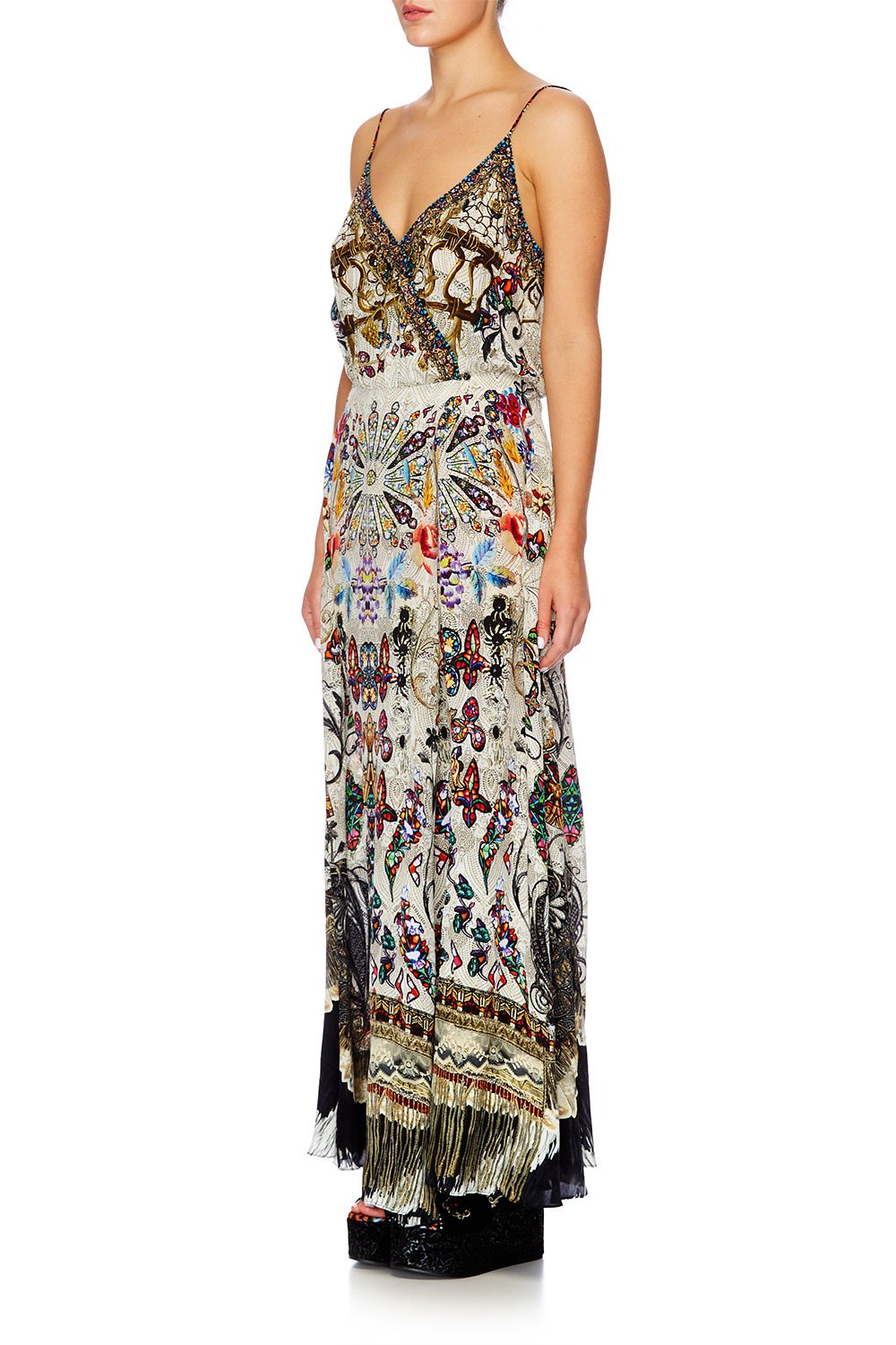 RAISE YOUR GLASS STRAPPY WRAP DRESS