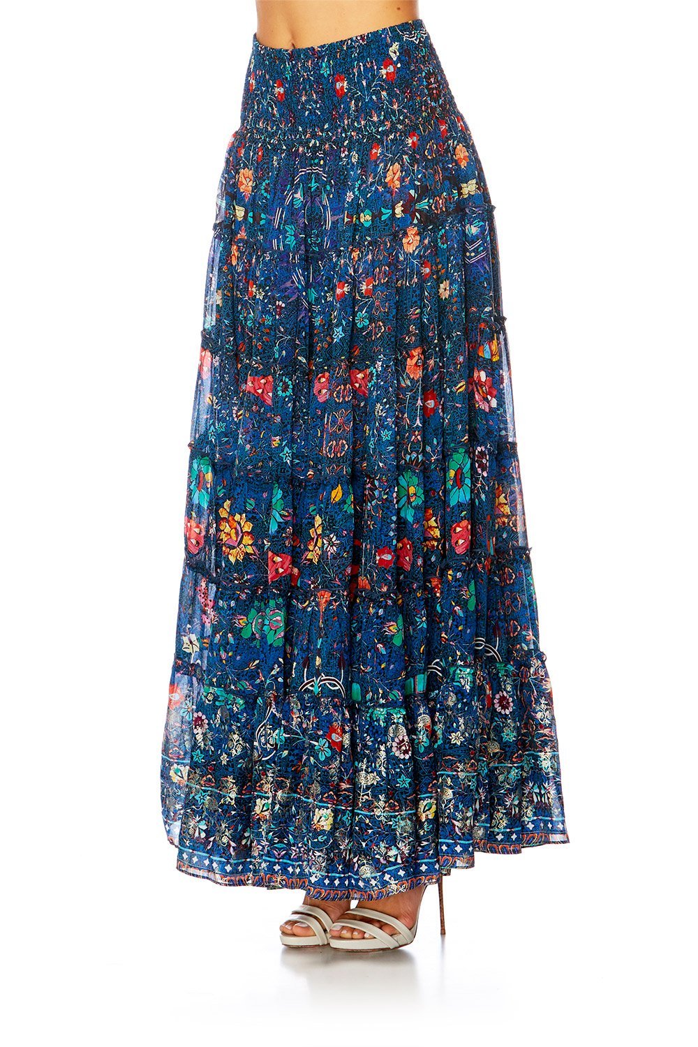 KINDNESS KALEIDOSCOPE SHEER TIERED CIRCLE SKIRT