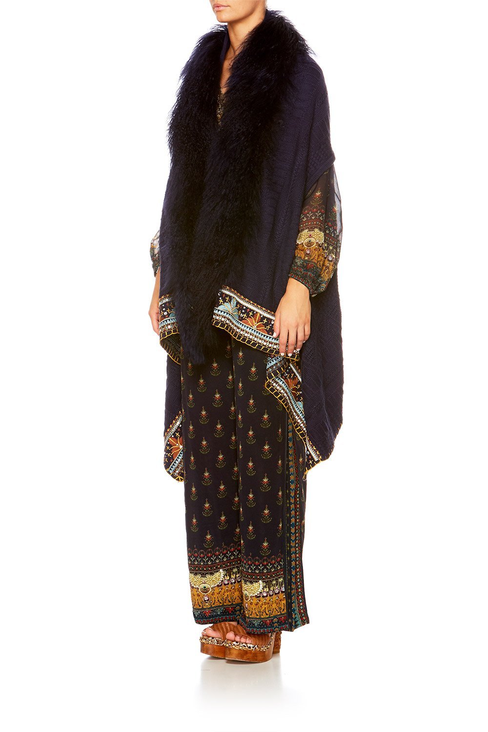 BLISS OF BOHEMIA SHEARLING CAPE