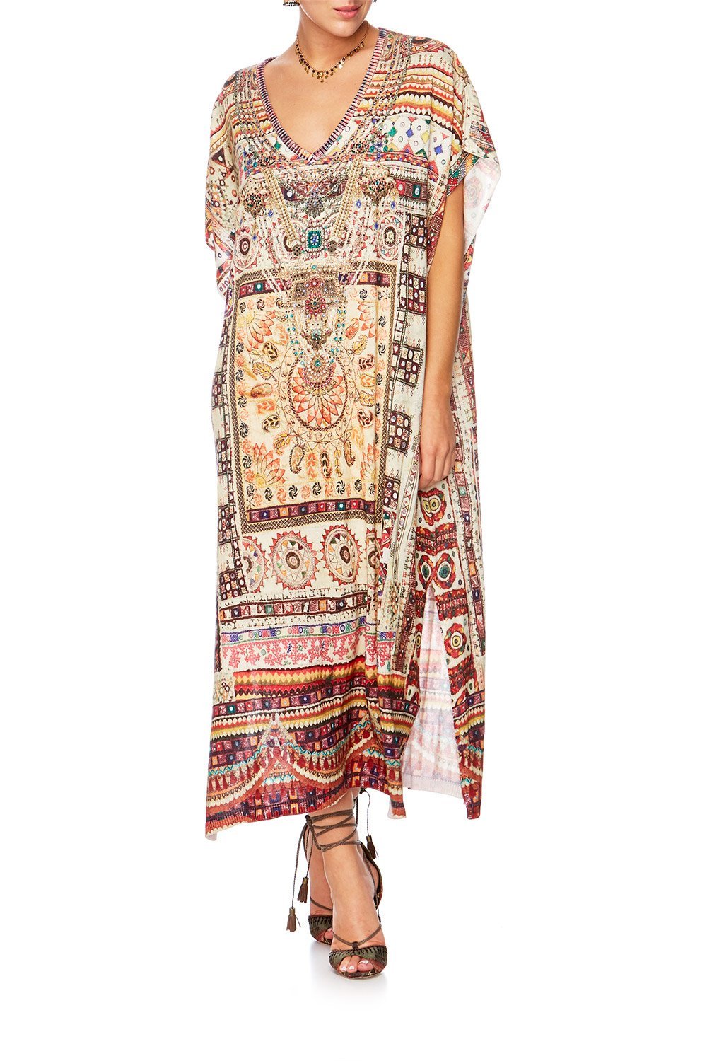 INDIANA FRANKS KNITTED V NECK KAFTAN