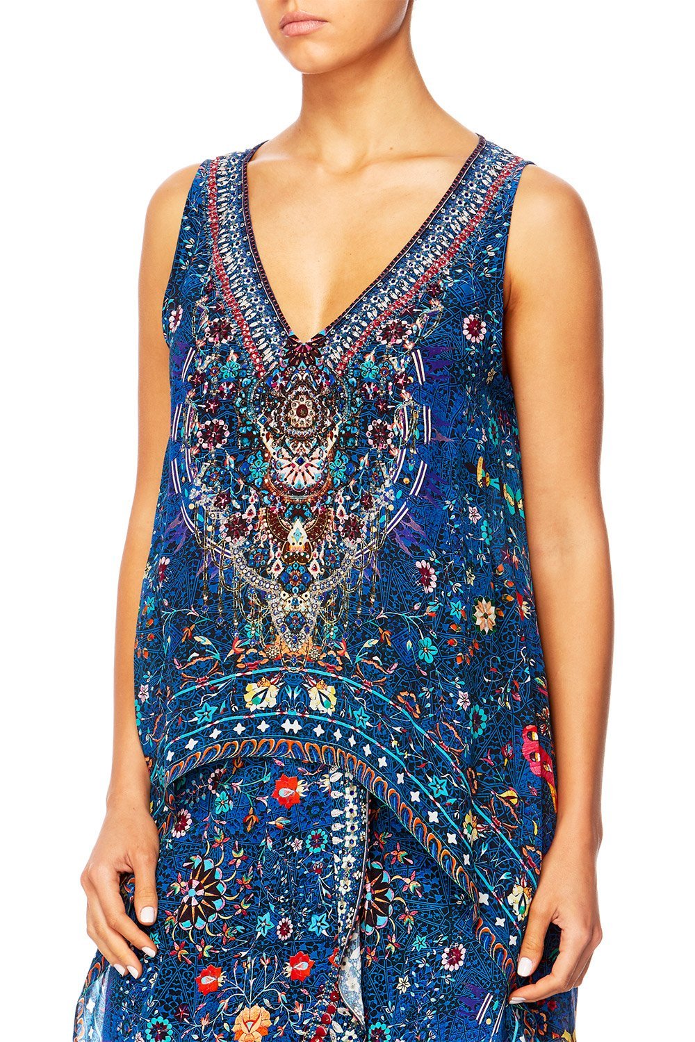 KINDNESS KALEIDOSCOPE HIGH LOW CROSS OVERLAY TOP