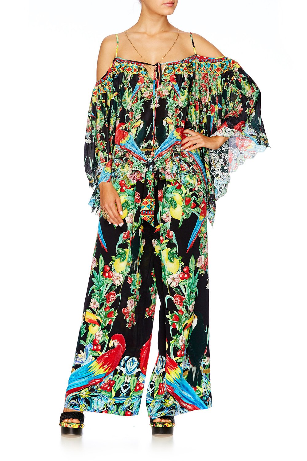 TOUCAN PLAY LONG SLEEVE DROP SHOULDER TOP