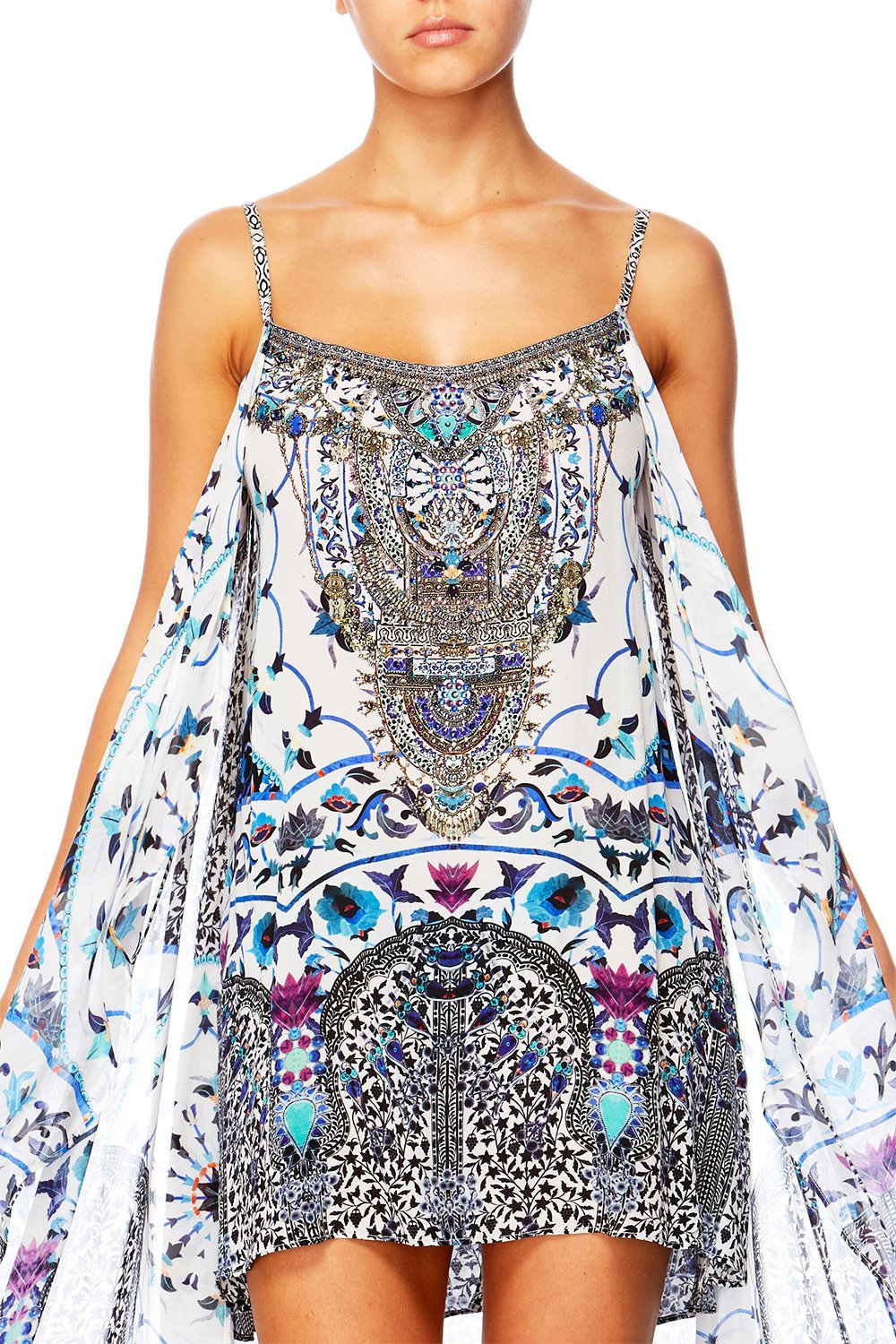 IN THE CONSTELLATIONS MINI DRESS W LONG OVERLAY