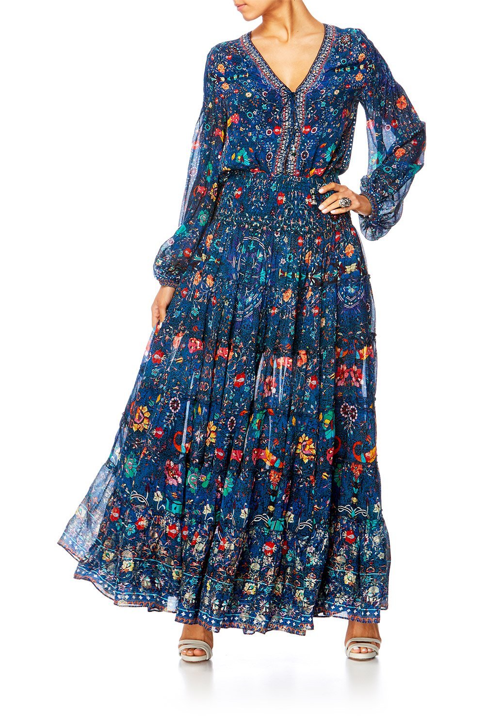 KINDNESS KALEIDOSCOPE SHEER TIERED CIRCLE SKIRT