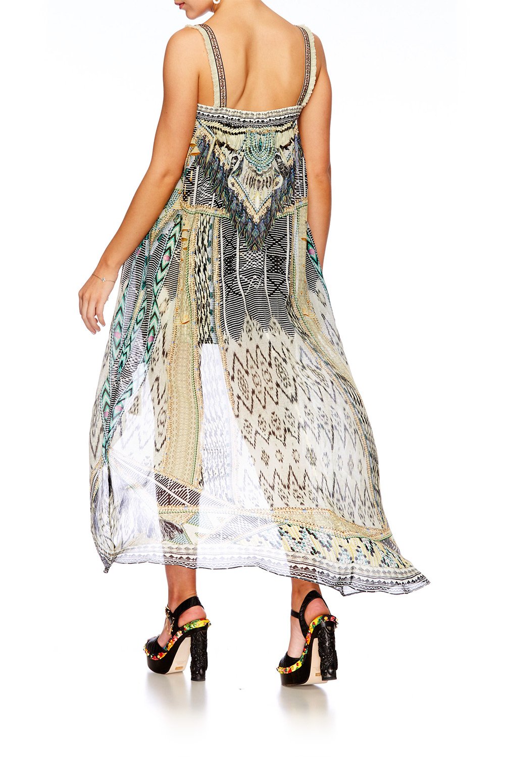 WEAVE ON TIE DETAIL OVERLAY PLAYSUIT