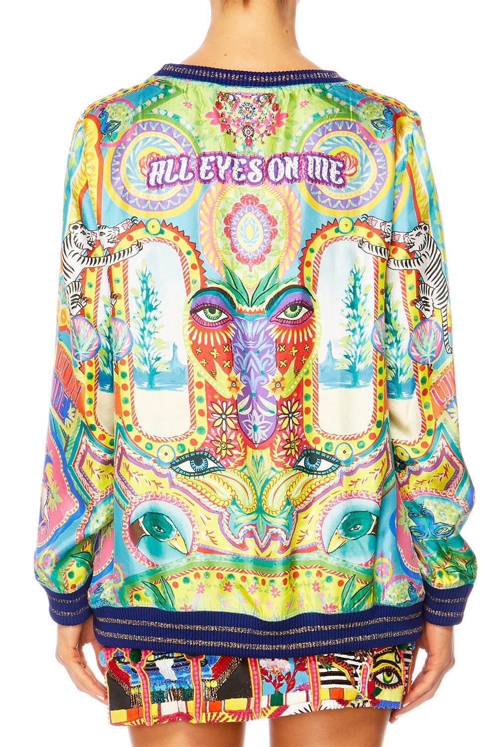 COLOUR MY WORLD WOVEN ROUND NECK SWEATER