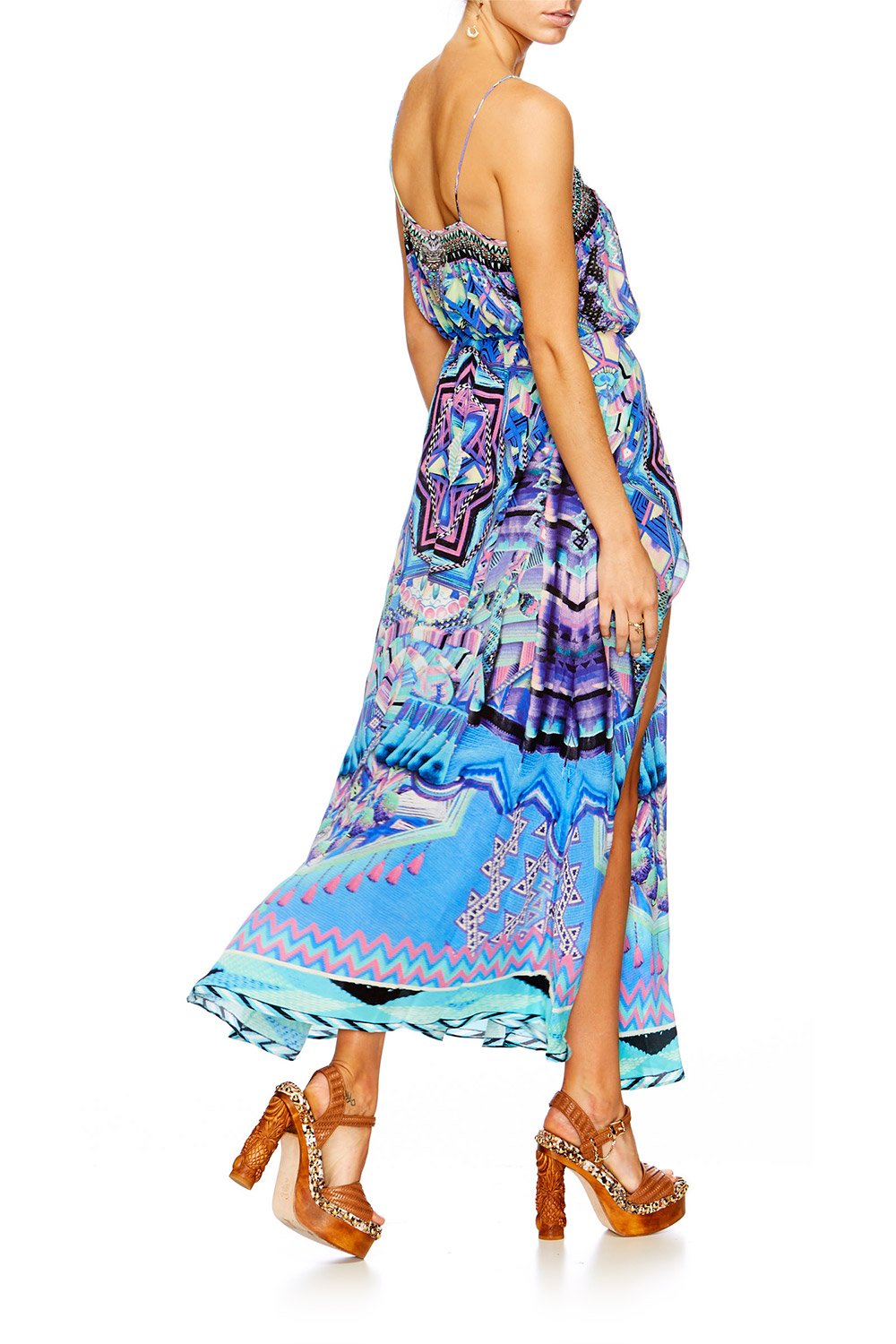 THREADS OF COSMOS STRAPPY WRAP DRESS