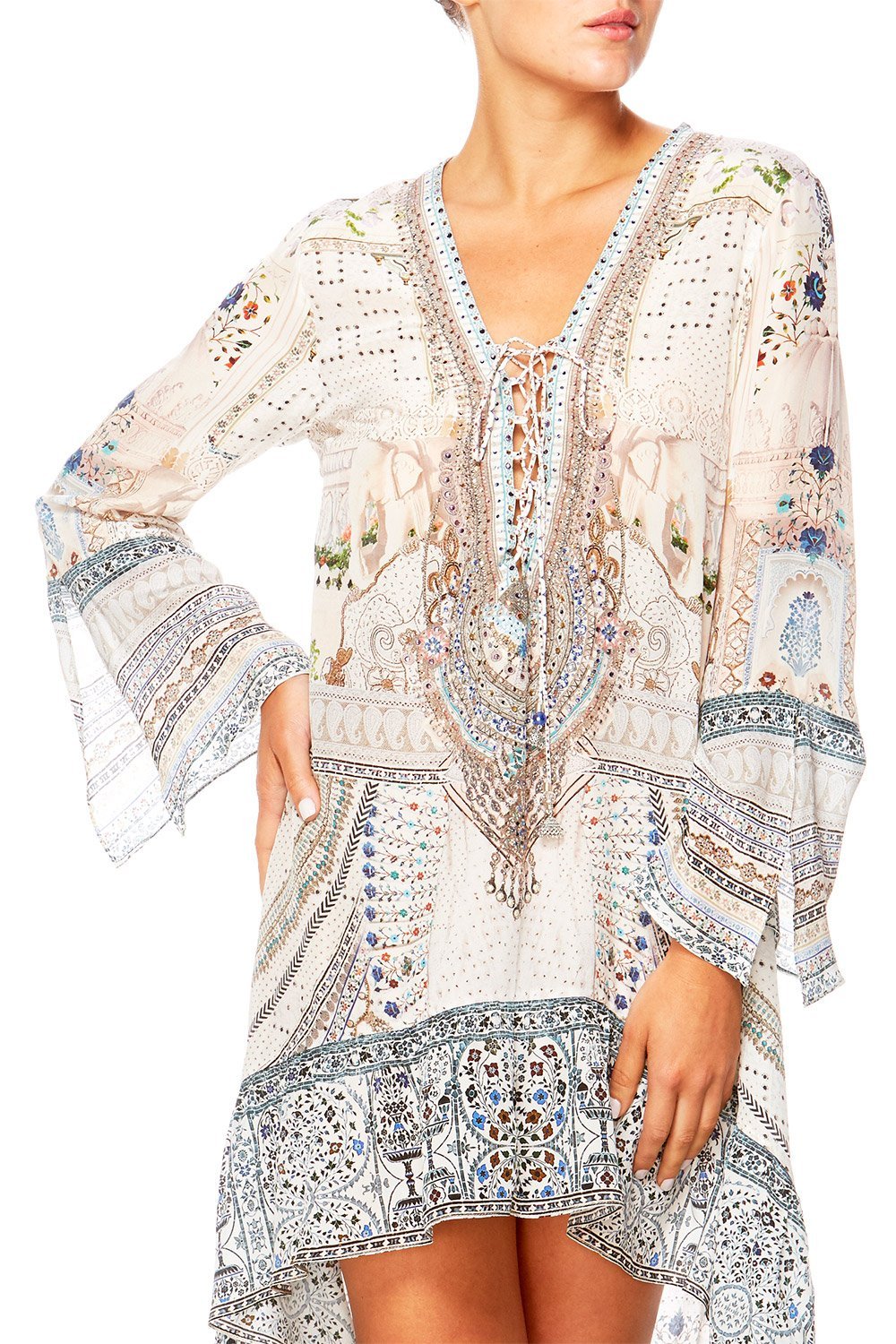 BREAKFAST WITH SILVIA SHORT DRESS W HIGH LOW HEM