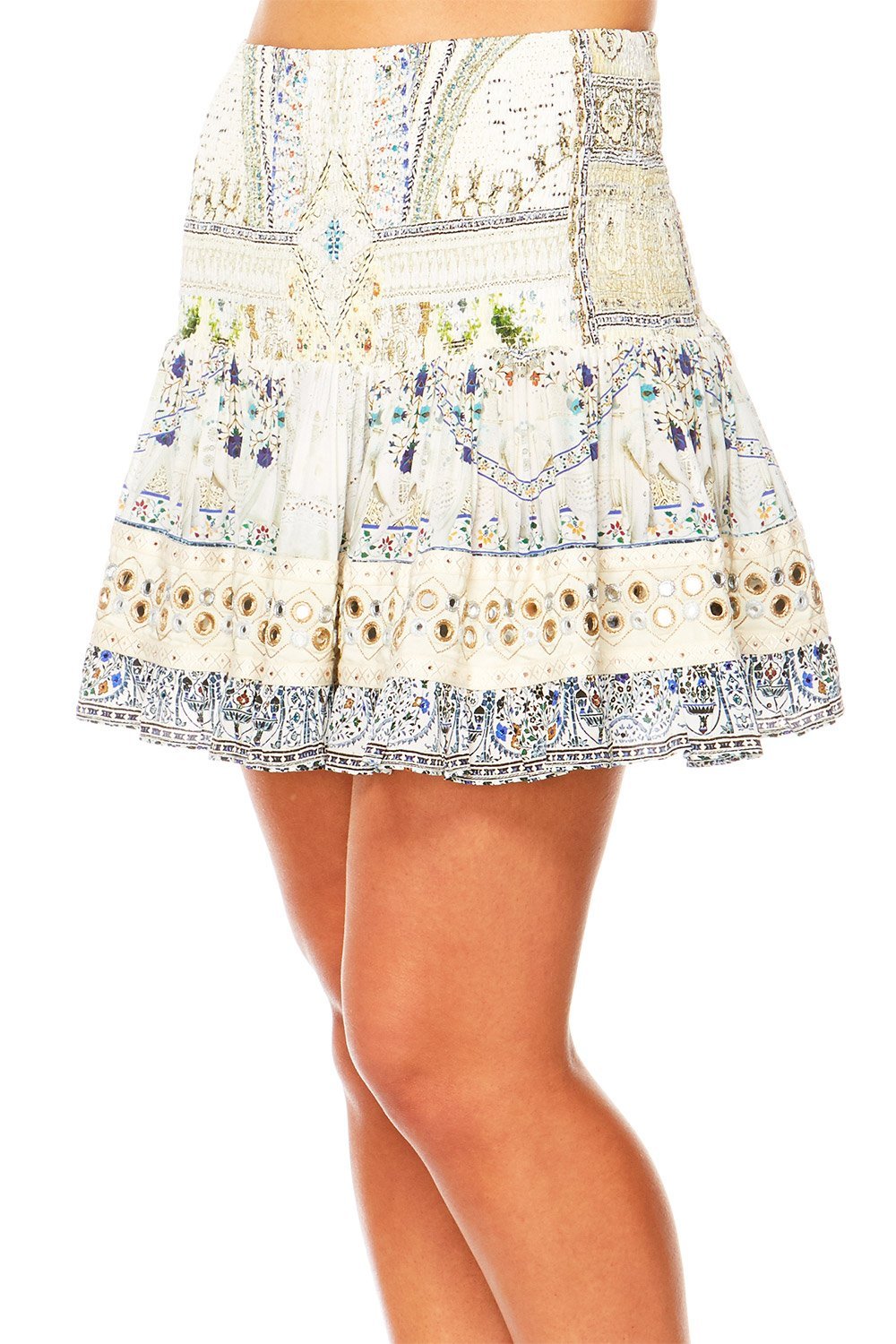 BREAKFAST WITH SILVIA SHORT SHIRRED SKIRT