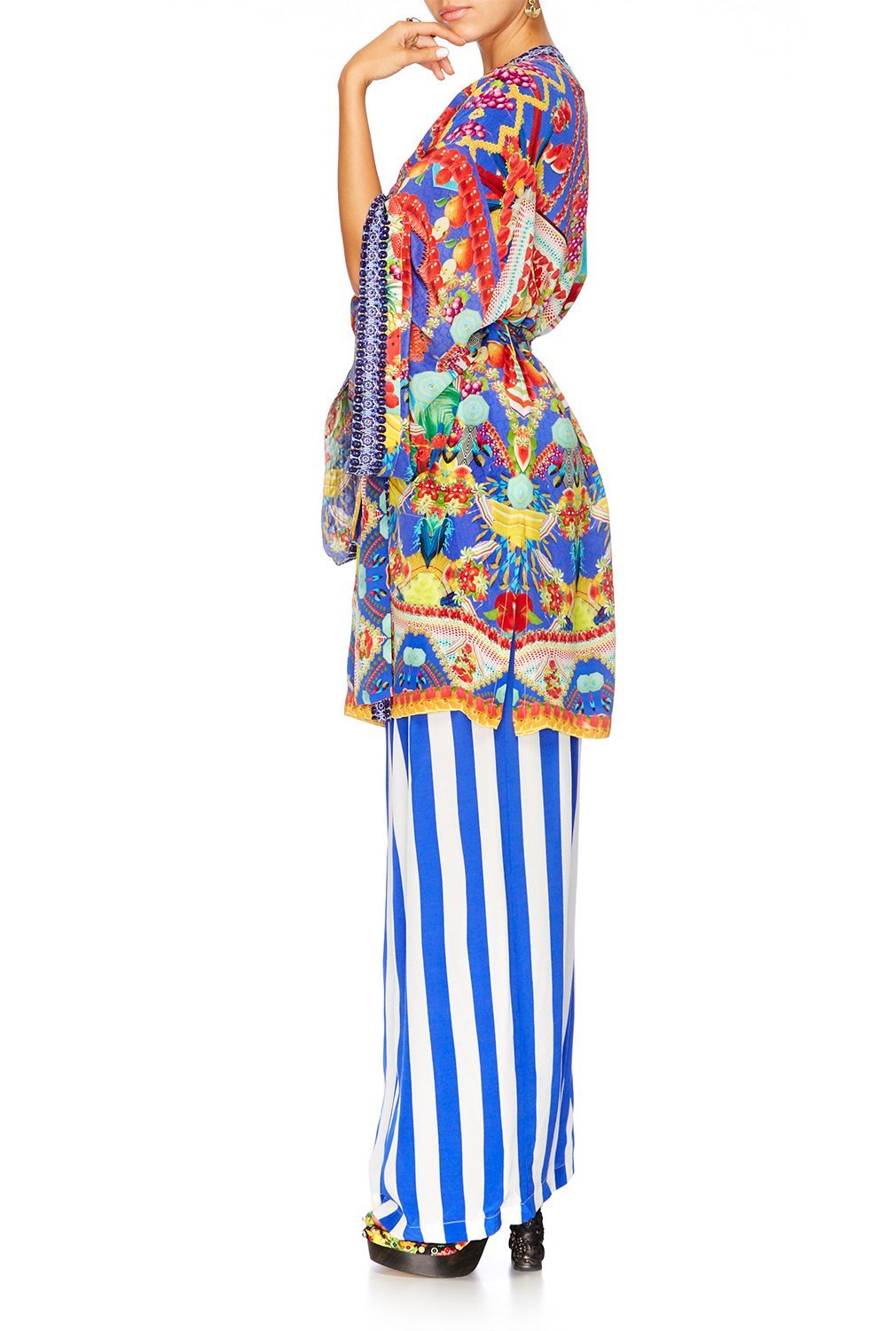 RIO RIOT KIMONO WITH TIE BELT