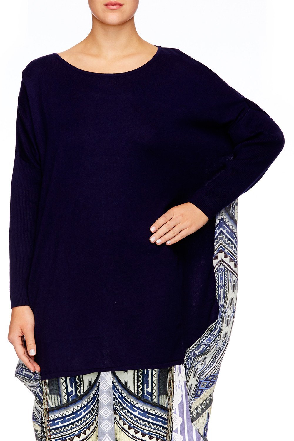 TIE THE KNOT LONG SLEEVE JUMPER W PRINT BACK