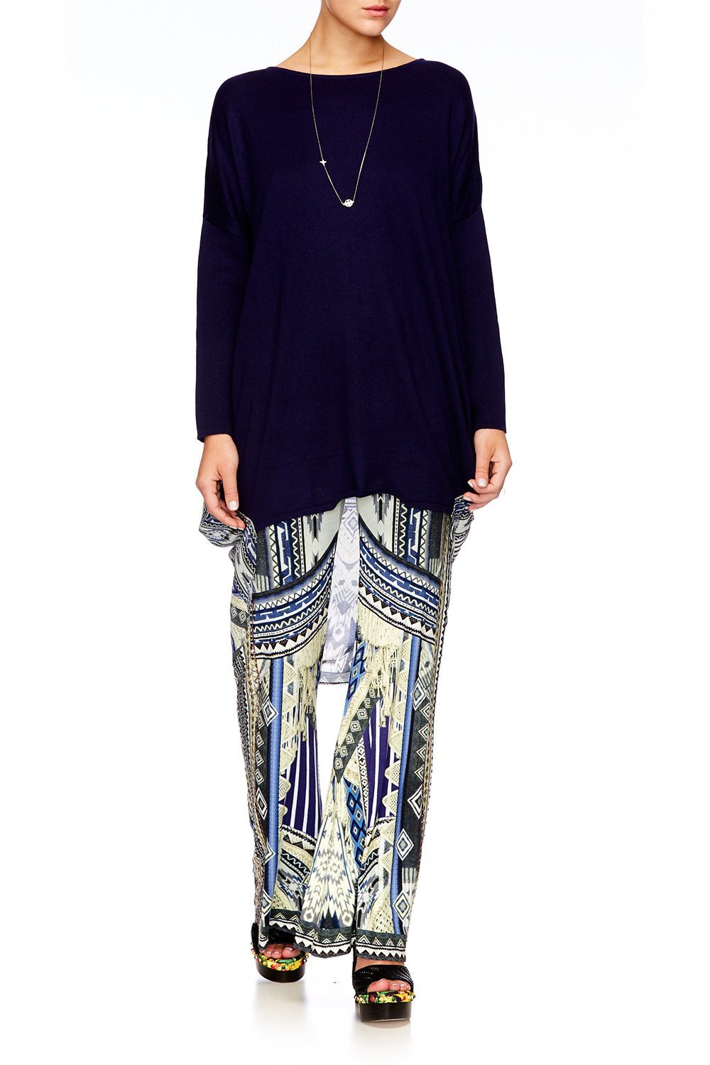 TIE THE KNOT LONG SLEEVE JUMPER W PRINT BACK