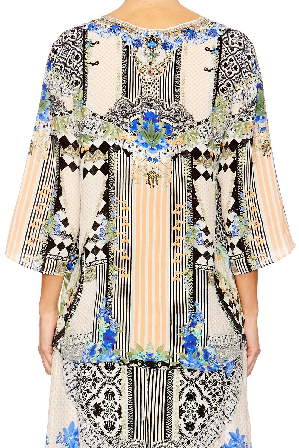 SALVADOR SECRETS V NECK OVERSIZED BLOUSE