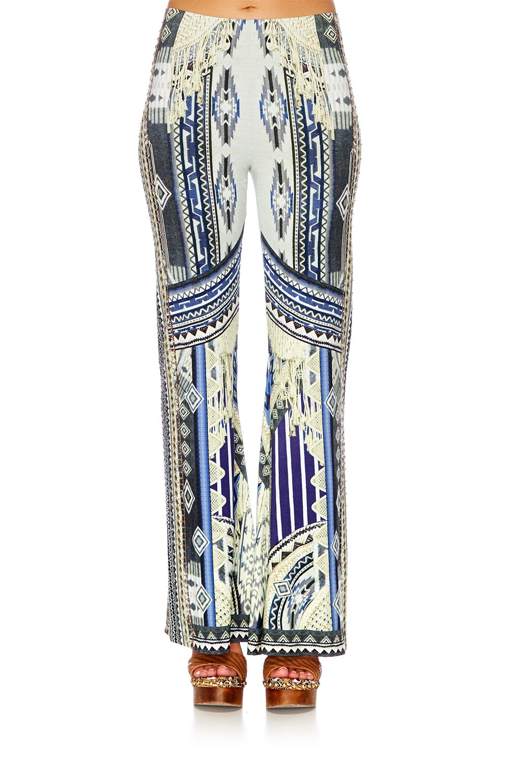 TIE THE KNOT STRETCH FLARED TROUSERS