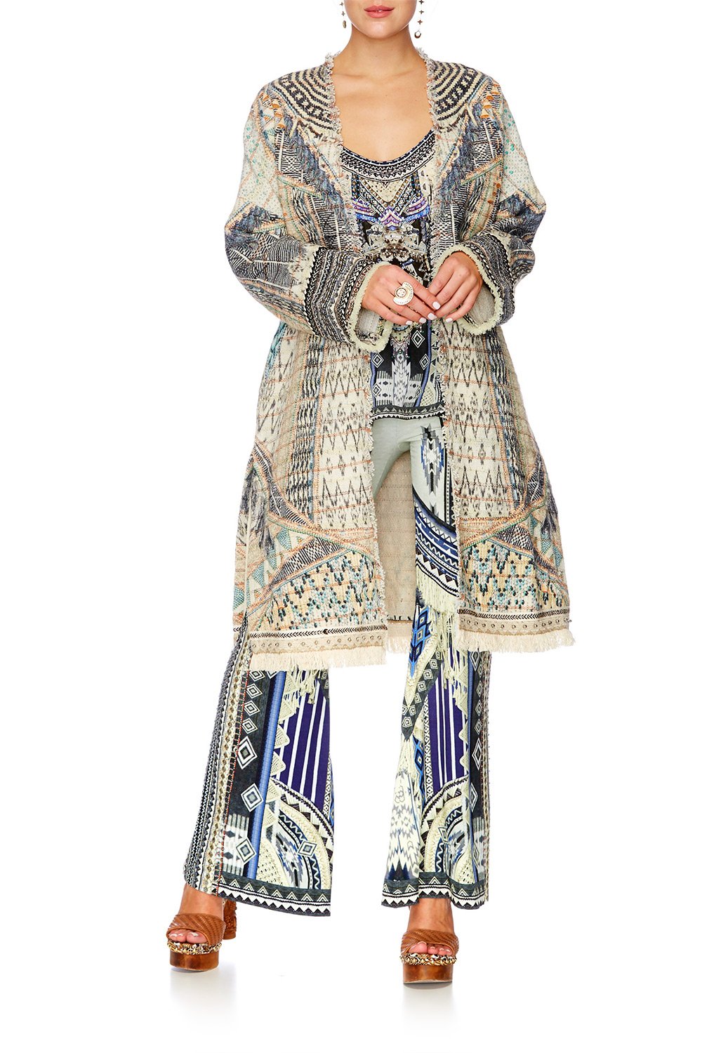 WEAVE ON LONG RELAXED COAT