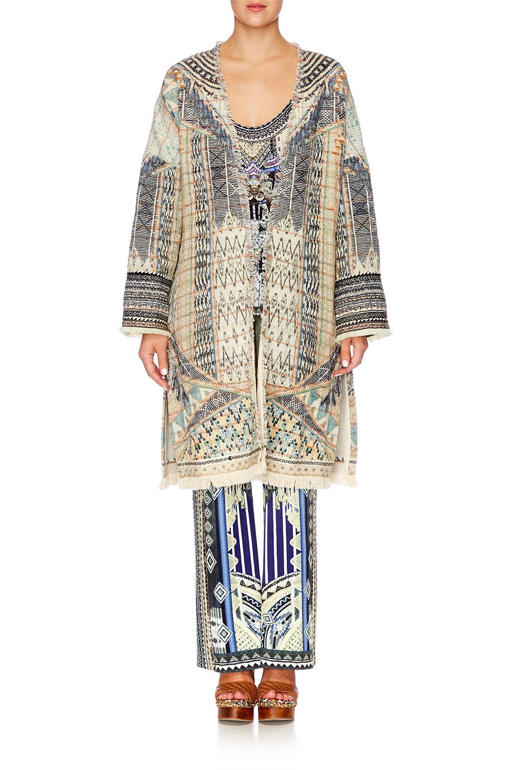 WEAVE ON LONG RELAXED COAT