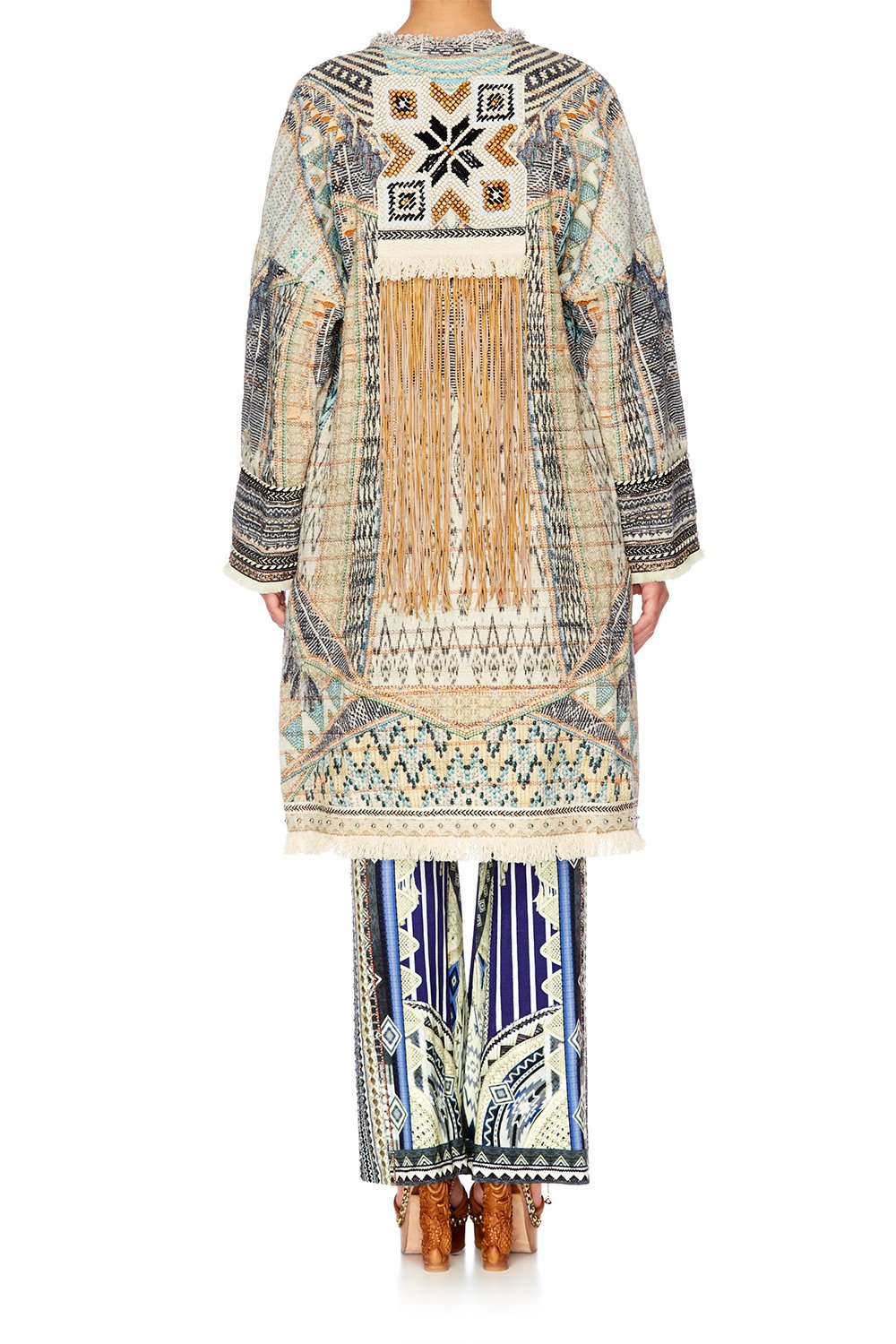 WEAVE ON LONG RELAXED COAT