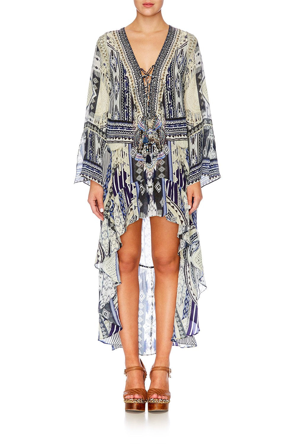 TIE THE KNOT SHORT DRESS W HIGH LOW HEM