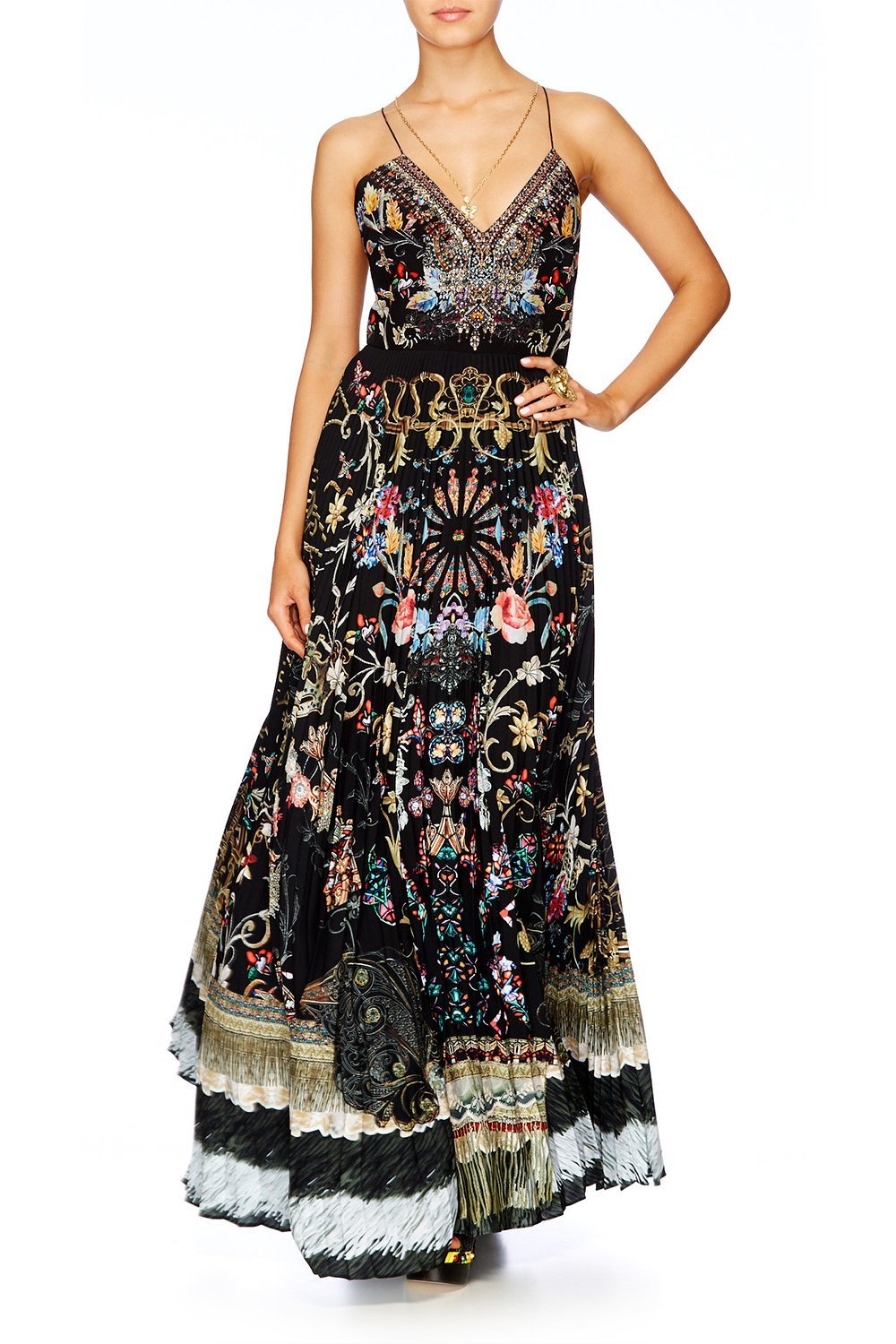 DANCING IN THE DARK PLEATED SLIP DRESS