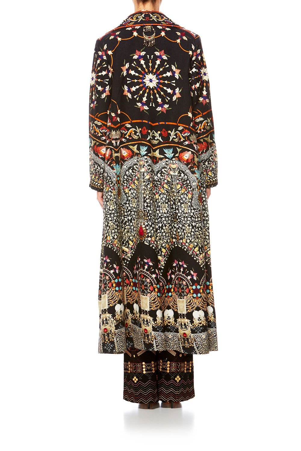 CHAMBER OF REFLECTIONS LONG OPEN COAT W WIDE COLLAR